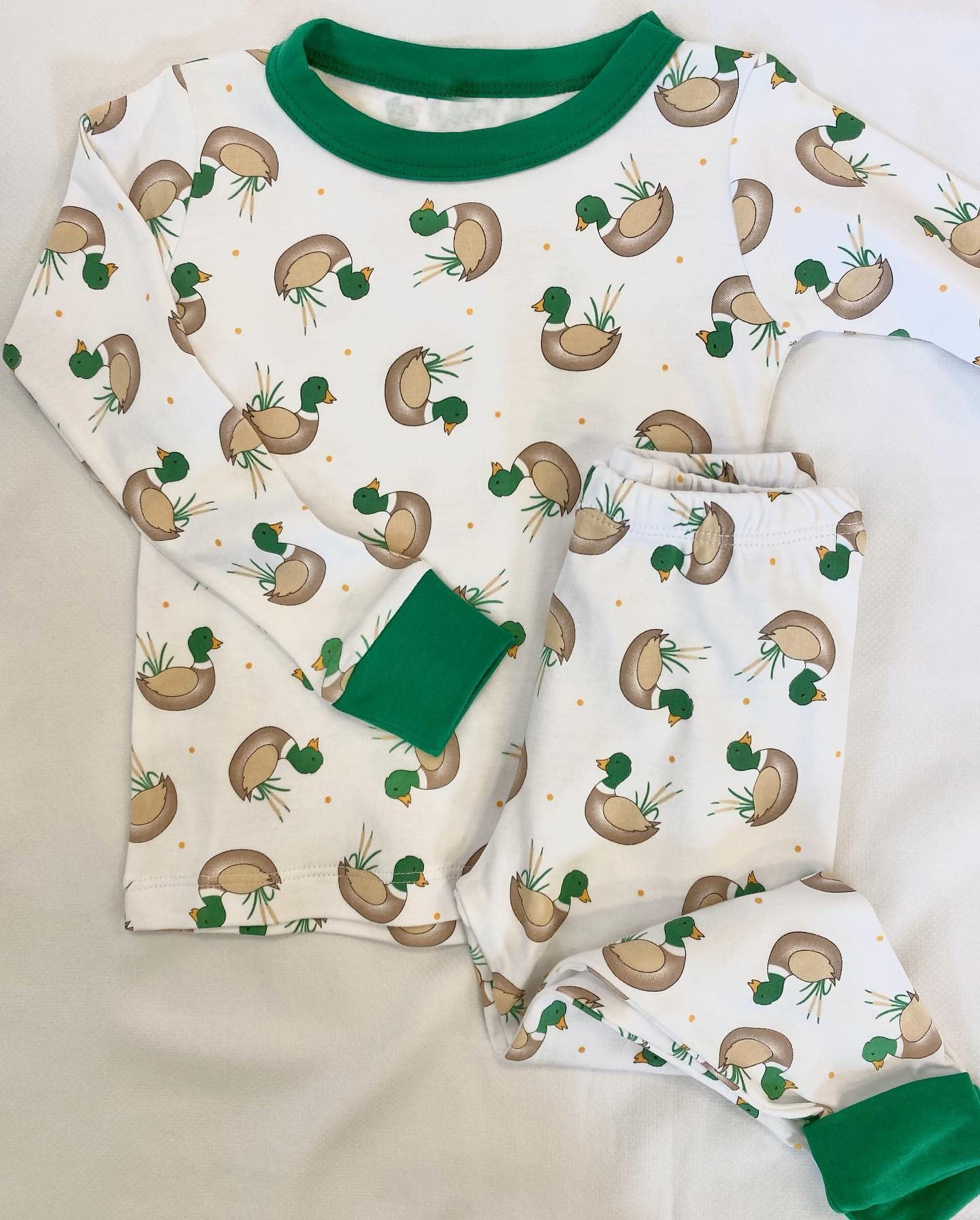 preorder BLP0739 mallard duck green long sleeve pants boys pajamas