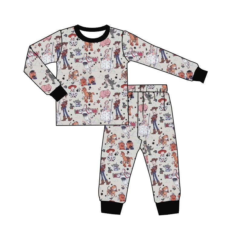 preorder BLP0754 cartoon toy dinosaur long sleeve pants boys pajamas