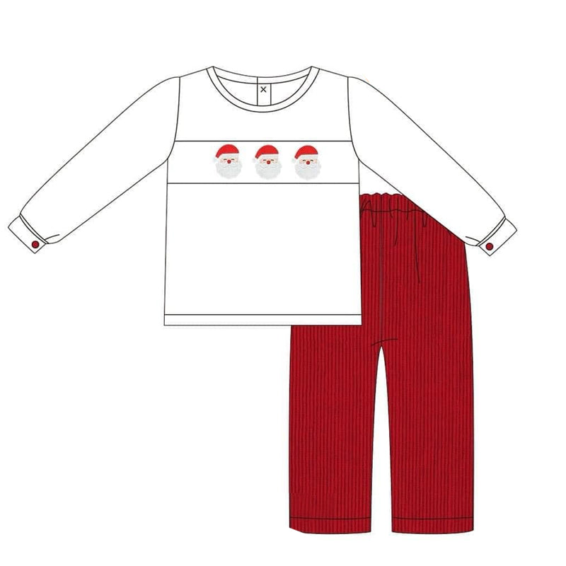 preorder BLP0758 Christmas Santa long sleeve red pants boys set