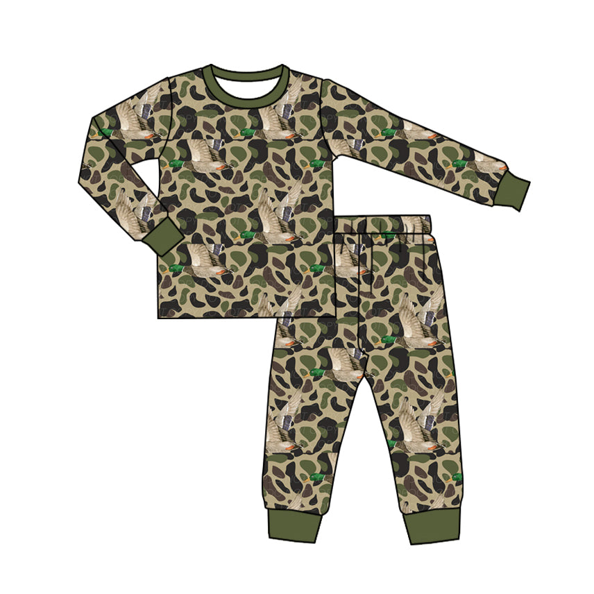 preorder BLP0807 dark camo mallard long sleeve pants boys pajamas