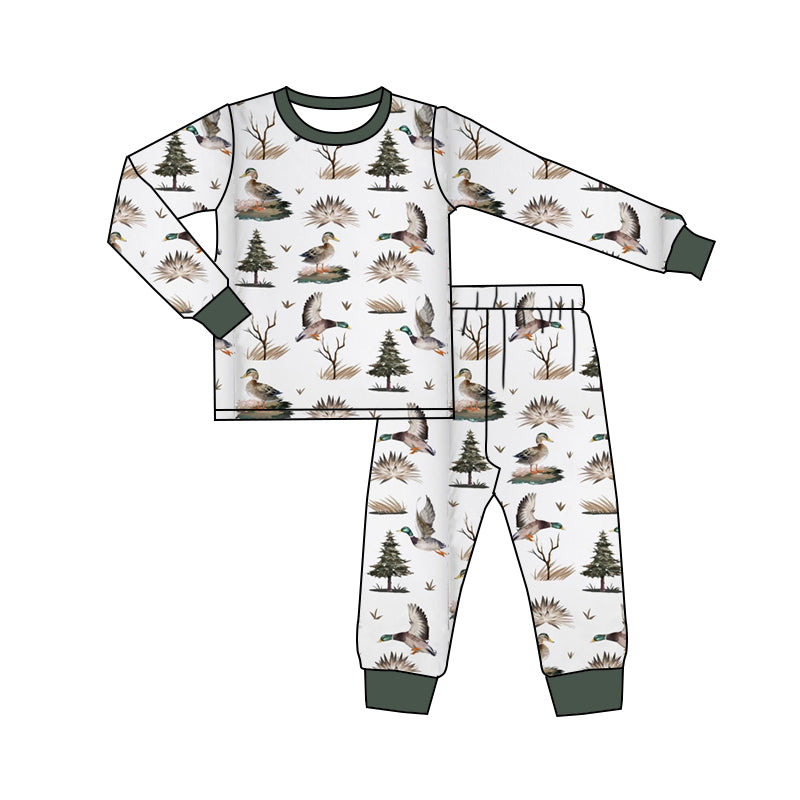preorder BLP0823 hunting mallard long sleeve pants boys pajamas