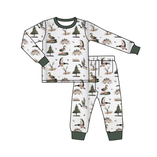 preorder BLP0823 hunting mallard long sleeve pants boys pajamas