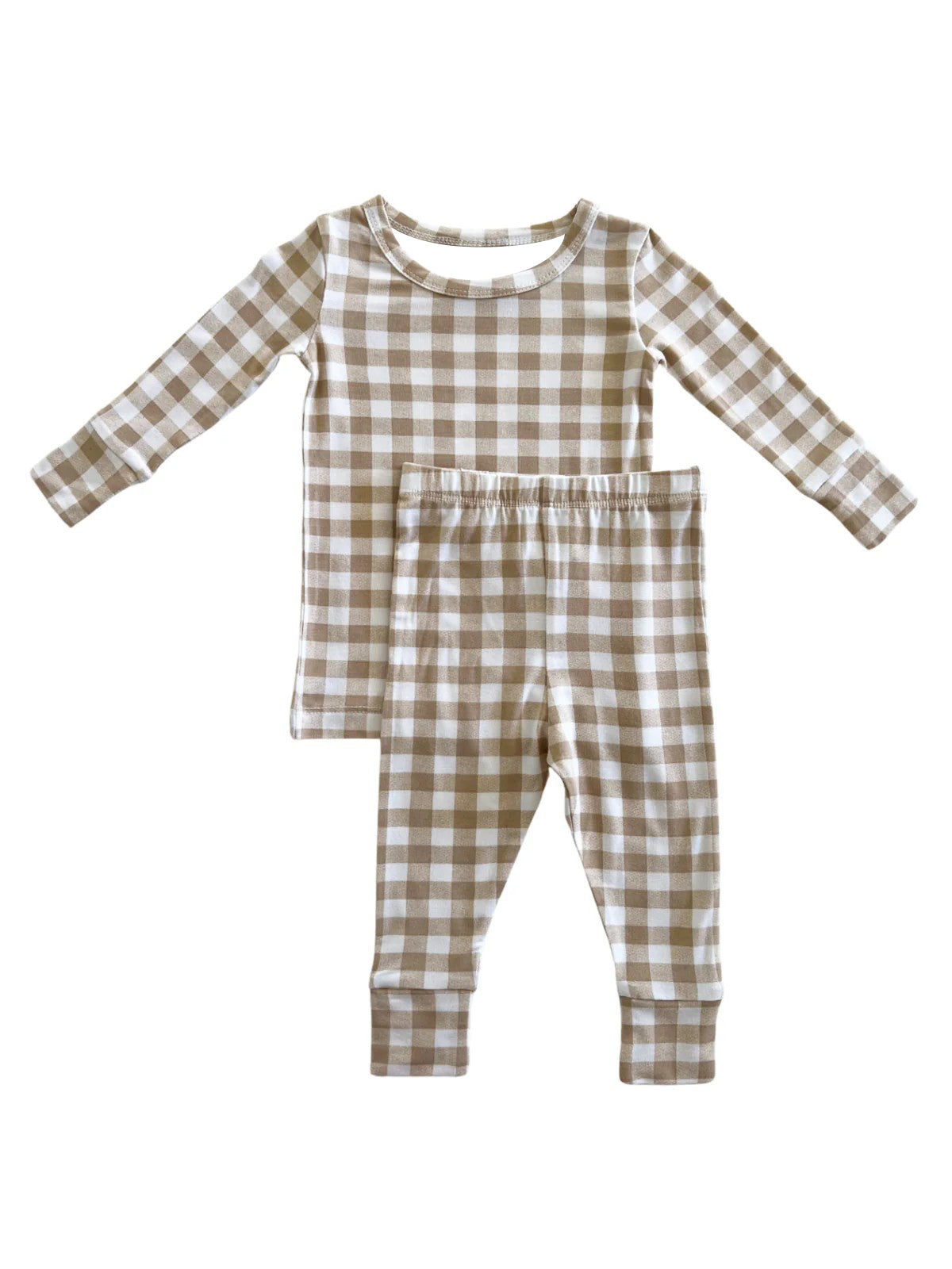 Preorder BLP0879 khaki checkered long sleeve pants boys pajamas