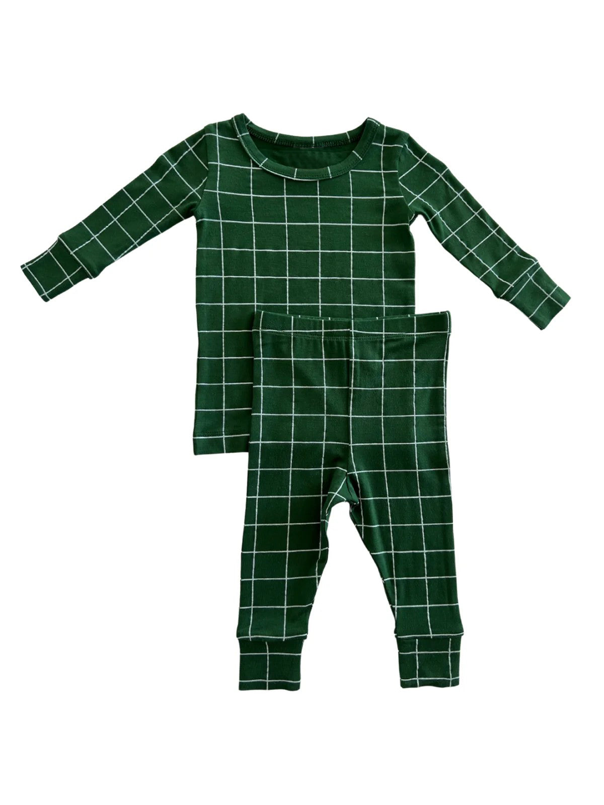 Preorder BLP0882 dark green checkered long sleeve pants boys pajamas