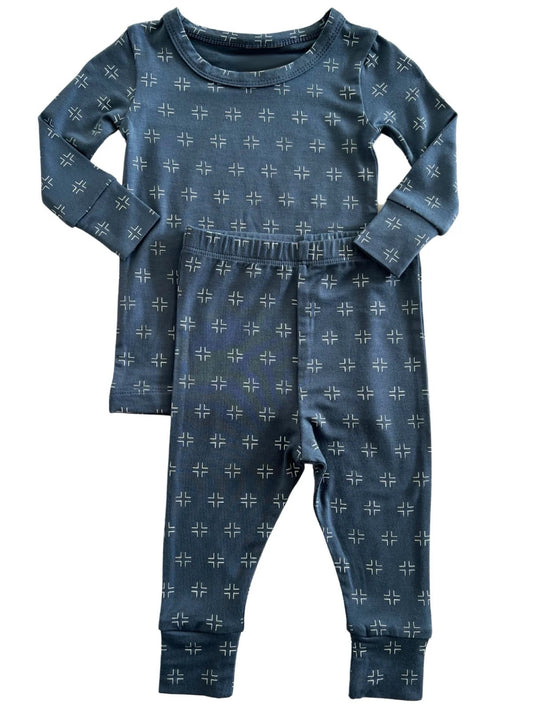 Preorder BLP0884 blue pattern long sleeve pants boys pajamas
