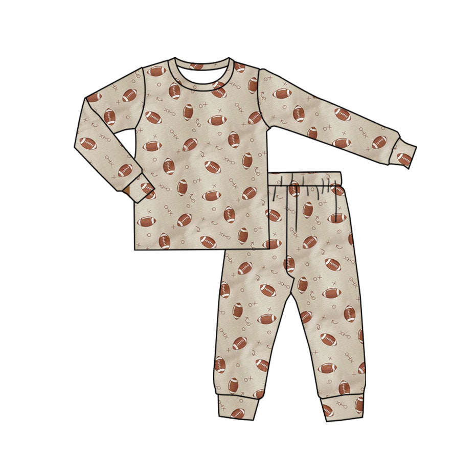 preorder BLP0955 cute football khaki long sleeve pants boys pajamas