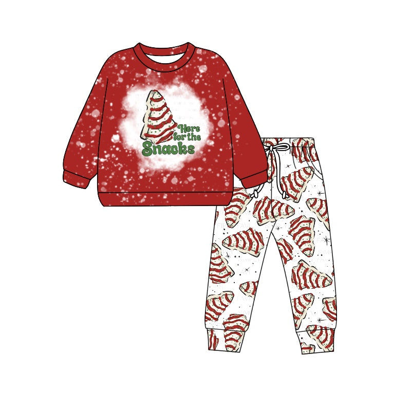 Preorder BLP0983 Christmas its the season cake red long sleeve pants boys set