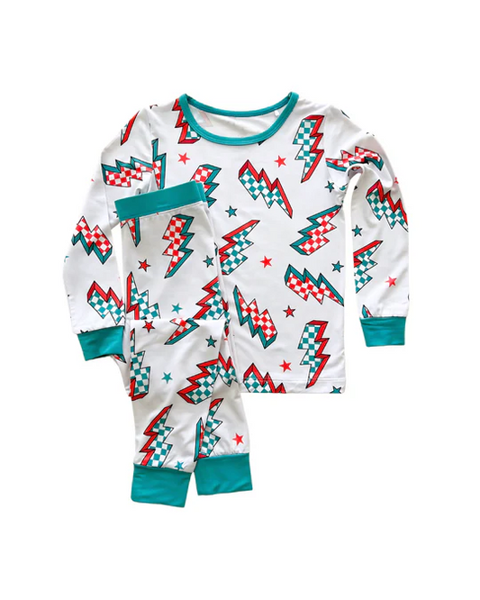 Preorder BLP0991 Christmas red green flash long sleeve pants boys pajamas