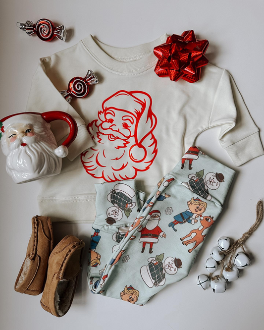 Preorder BLP1003 Christmas Santa long sleeve cartoon deer pants boys set