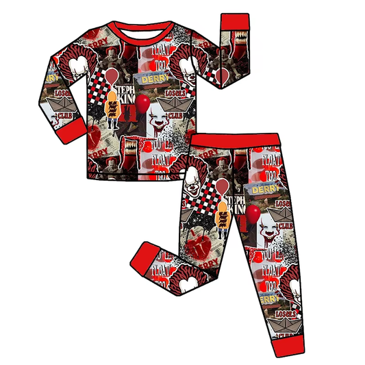 preorder BLP1103 Halloween derry clown red long sleeve pants boys pajamas