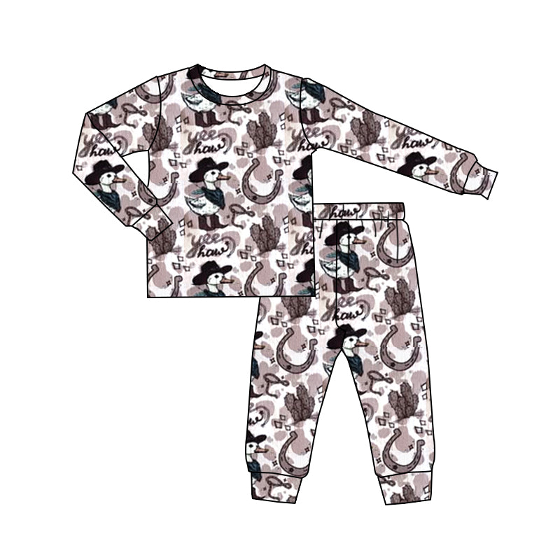 preorder BLP1108 Western cactus goose yee how long sleeve pants boys pajamas