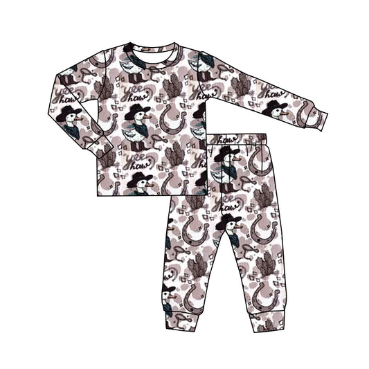 preorder BLP1108 Western cactus goose yee how long sleeve pants boys pajamas