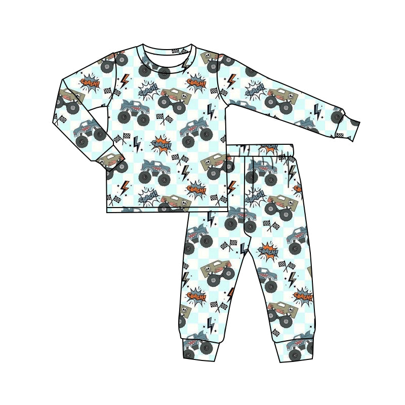 preorder BLP1110 crash off-road vehicle car long sleeve pants boys pajamas