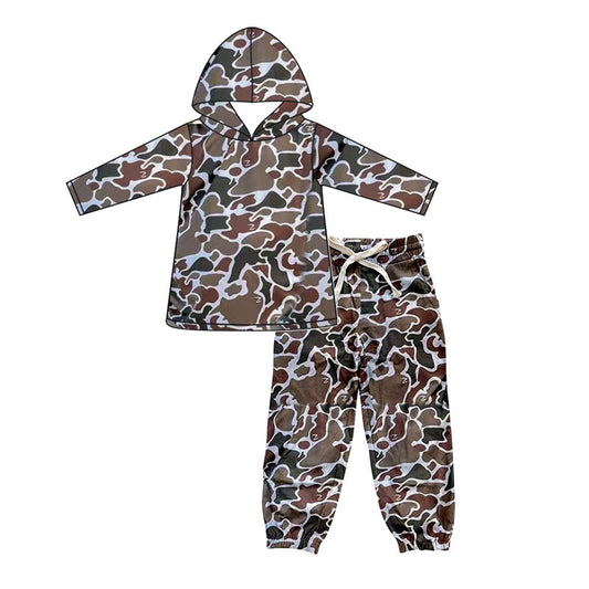 preorder BLP1240 hunting camo hoodie long sleeve pants boys set