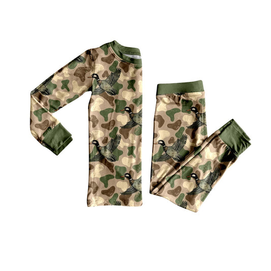 preorder BLP1249 hunting mallard duck camo long sleeve pants boys pajamas