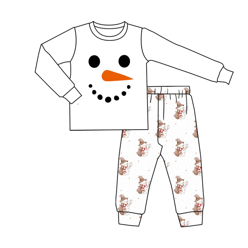 preorder BLP1278 Christmas snowman white long sleeve pants adult man pajamas