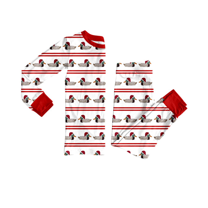 preorder BLP1289 Christmas mallard duck red long sleeve pants boys pajamas