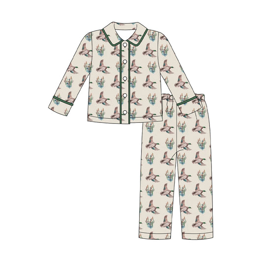 preorder BLP1290 hunting mallard duck long sleeve pants boys pajamas
