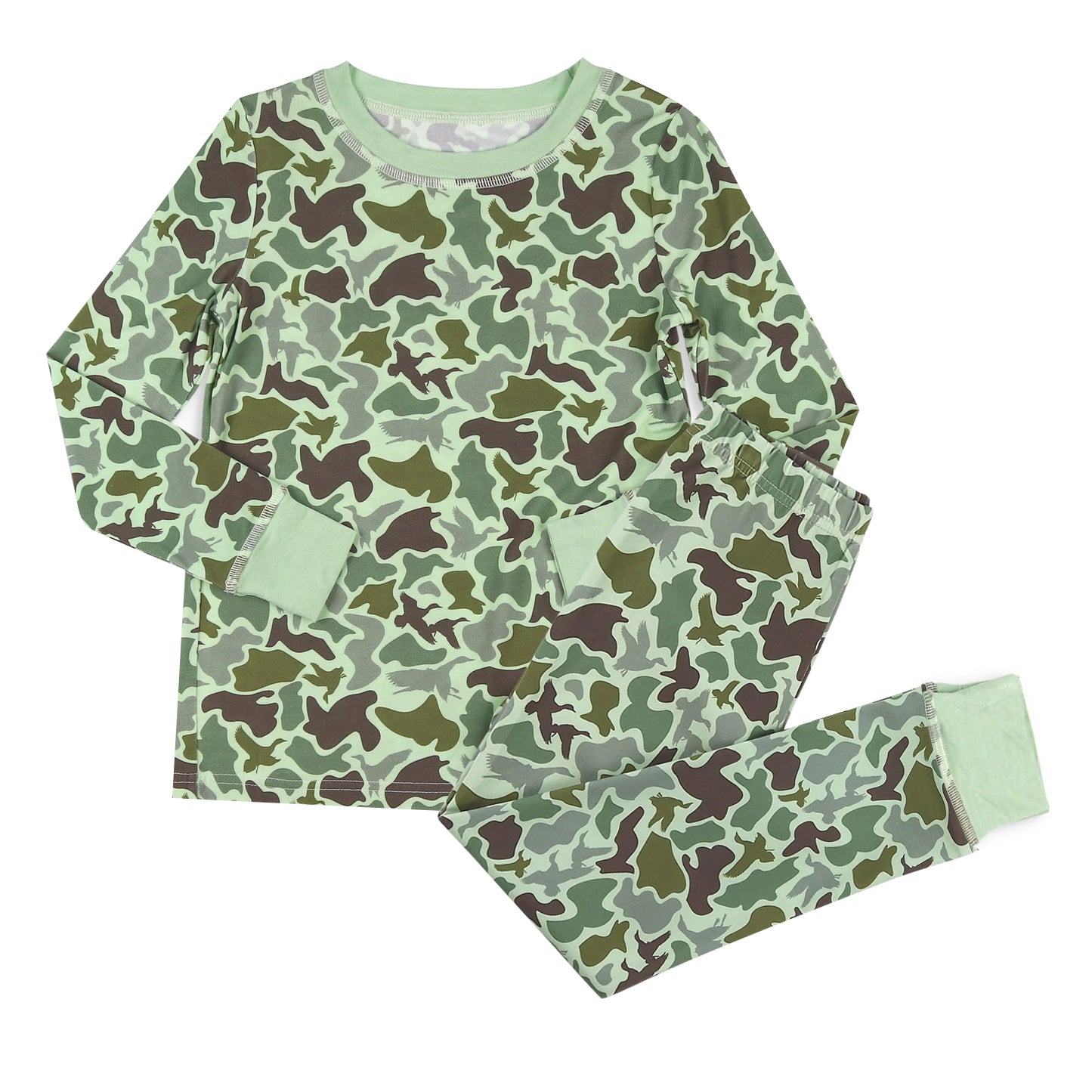 preorder BLP1311 hunting mallard duck camo long sleeve pants boys pajamas