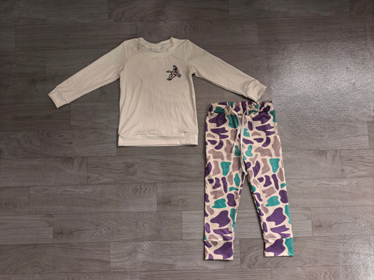 preorder Samples BLP1378 Hunting Mallard Duck Long Sleeve Camo Pants Boys Set