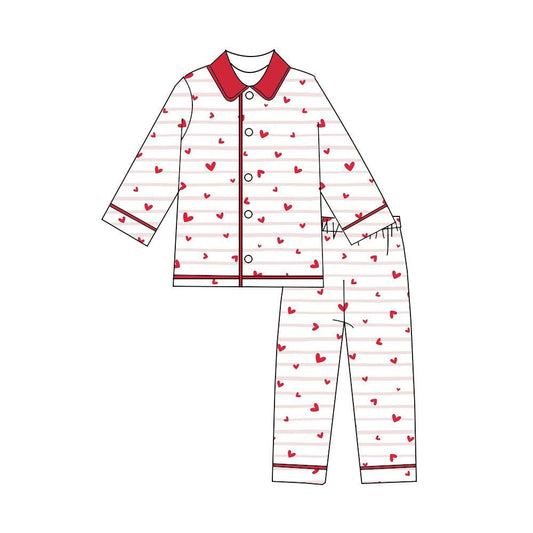 preorder BLP1387 Valentine's Day Heart Red Long Sleeve Pants Boys Pajamas