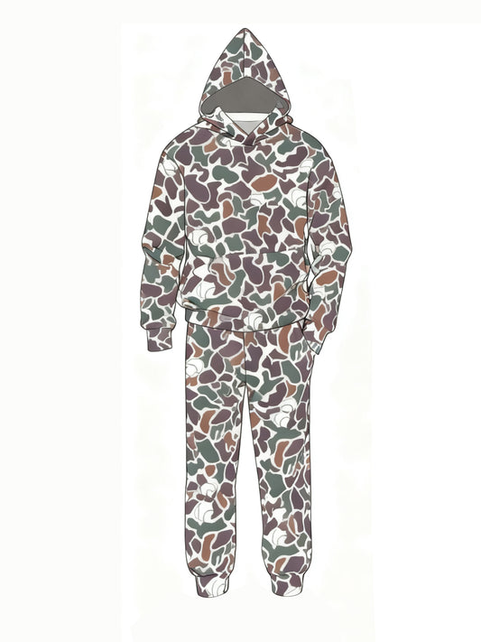 preorder BLP1412 Hunting Camo Hoodie Long Sleeve Pants Boys Set