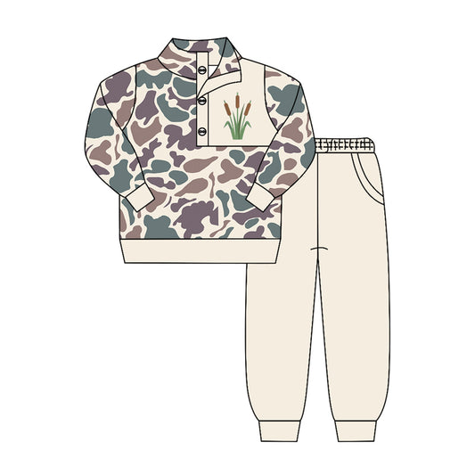 preorder BLP1422 Hunting Camo Reed Long Sleeve Pants Boys Set