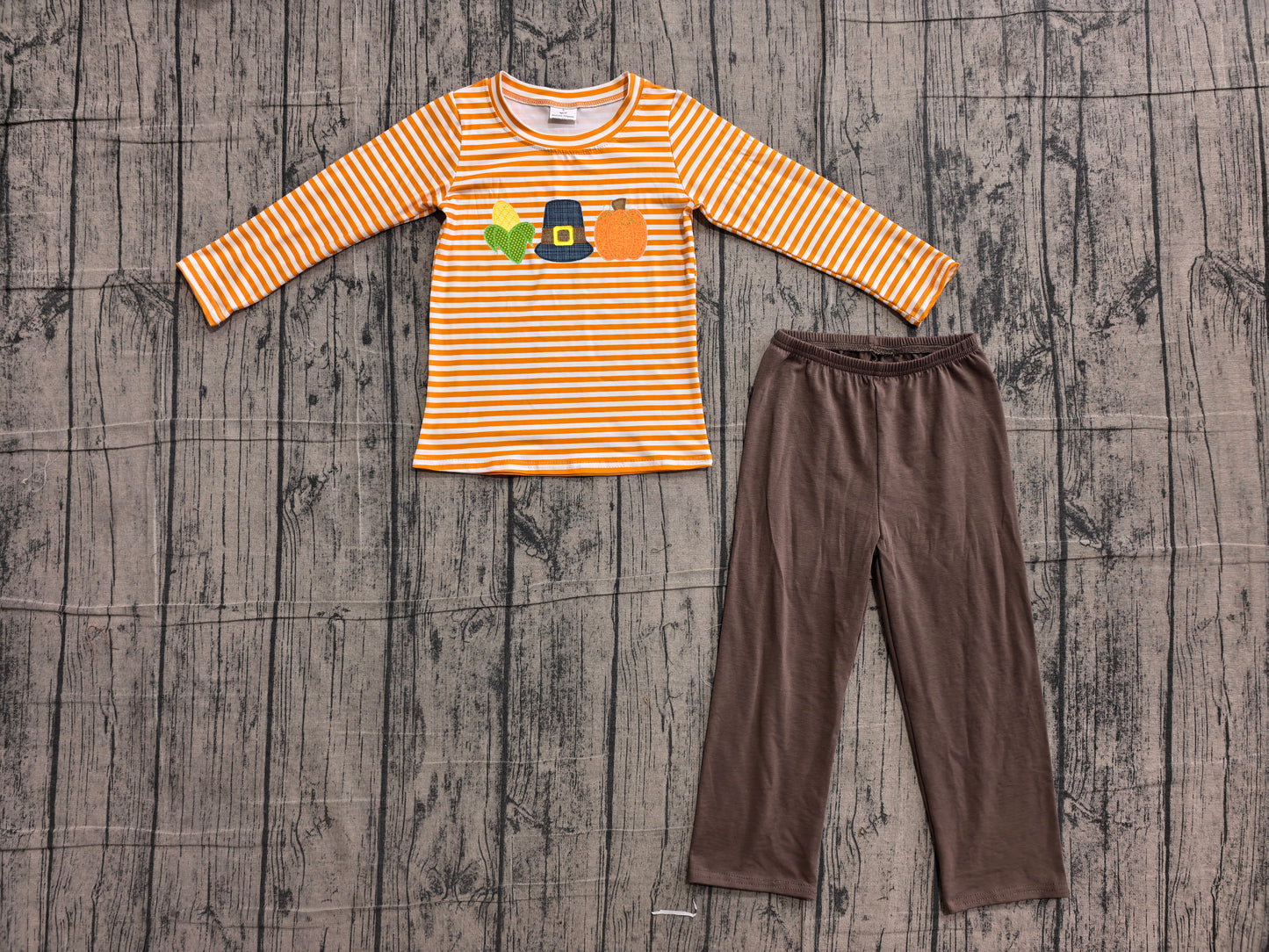 preorder BLP1442 Halloween Pumpkin Corn Long Sleeve Pants Boys Set