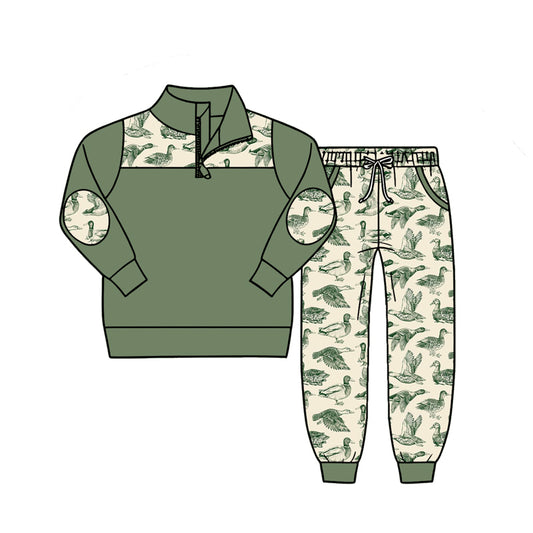 preorder BLP1449 Hunting Mallard Zipper Long Sleeve Pants Boys Set