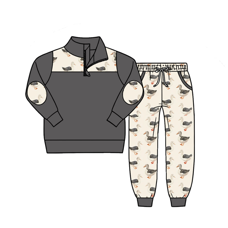preorder BLP1453 Hunting Mallard Zipper Long Sleeve Pants Boys Set