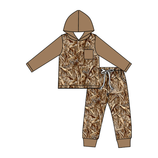 preorder BLP1460 Hunting Camo Hoodie Long Sleeve Pants Boys Set