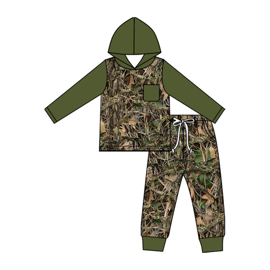 preorder BLP1463 Hunting Camo Hoodie Long Sleeve Pants Boys Set