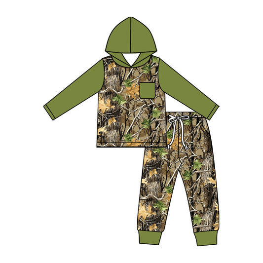 preorder BLP1464 Hunting Camo Hoodie Long Sleeve Pants Boys Set
