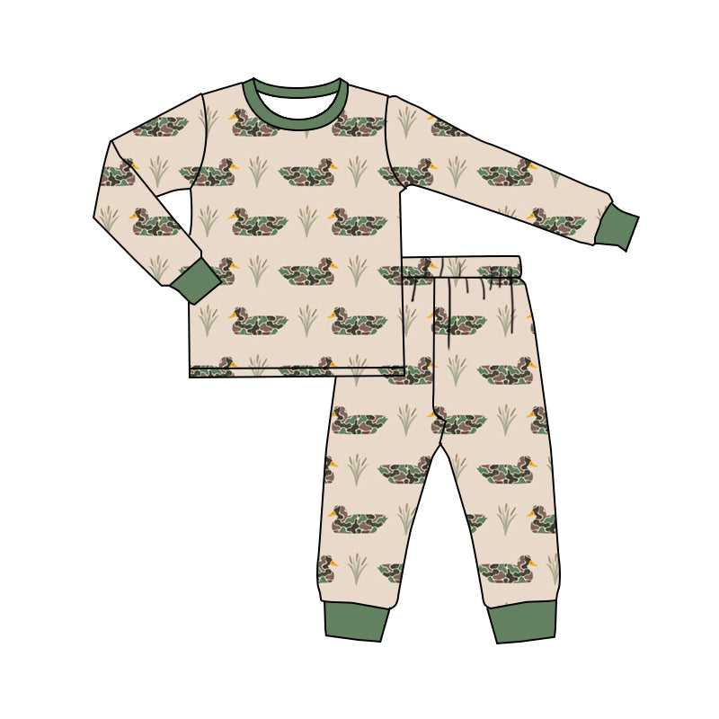 preorder BLP1482 Hunting Mallard Duck Camo Long Sleeve Pants Boys Pajamas