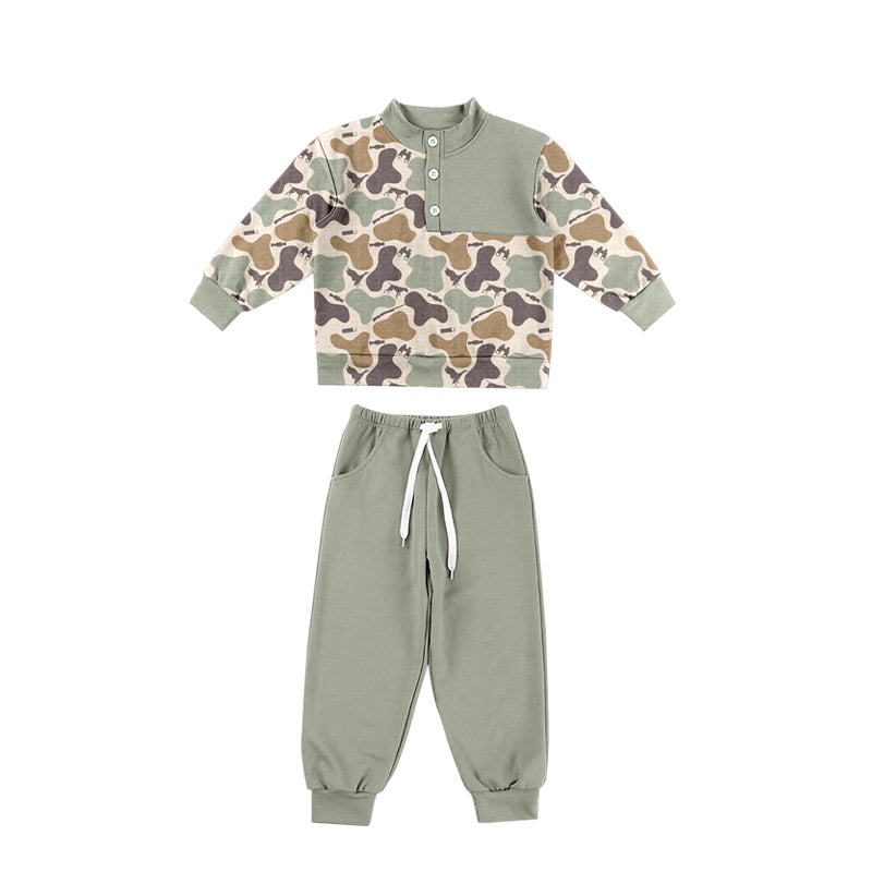 preorder BLP1484 Hunting Camo Long Sleeve Pants Boys Set