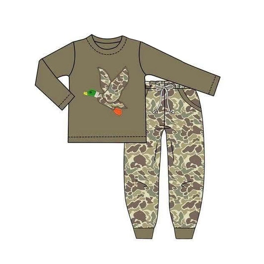 preorder BLP1494 Hunting Mallard Long Sleeve Camo Pants Boys Set