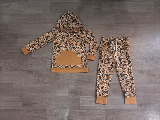 preorder Sampels BLP1509 Hunting Camo Pocket Hoodie Long Sleeve Pants Boys Set