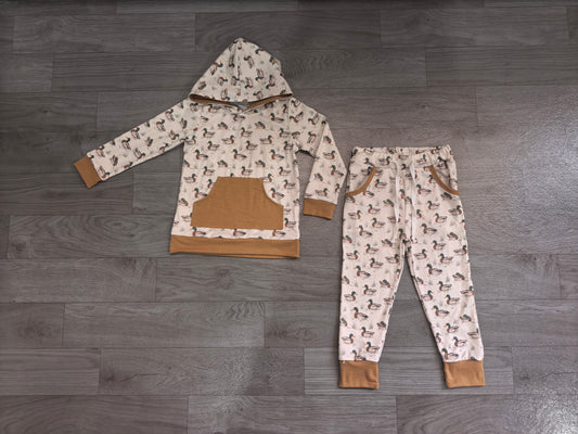 preorder Samples BLP1510 Hunting Mallard Pocket Hoodie Long Sleeve Pants Boys Set