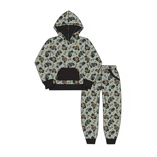 preorder BLP1511 Hunting Car Pocket Hoodie Long Sleeve Pants Boys Set