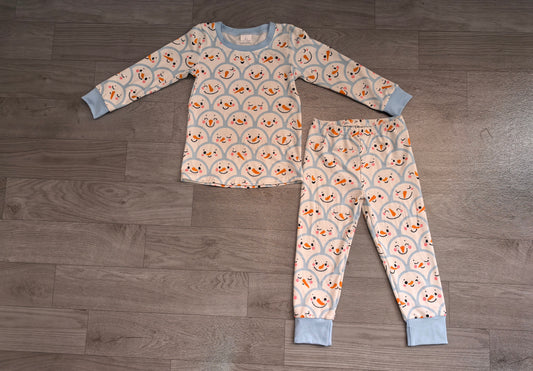 preorder Samples BLP1514 Christmas Santa Blue Long Sleeve Pants Boys Pajamas