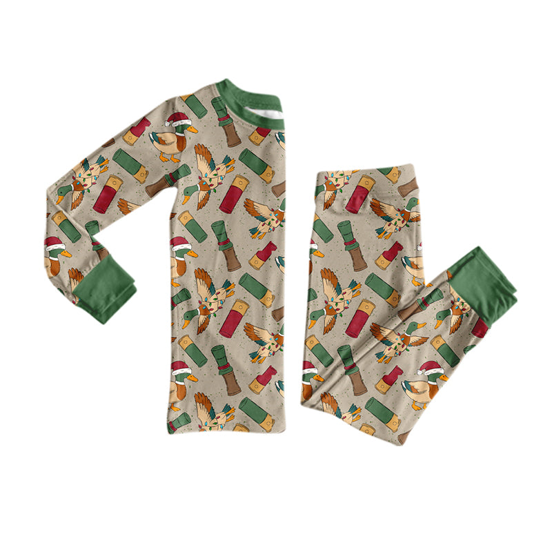 preorder BLP1523 Christmas Duck Call Long Sleeve Pants Boys Pajamas