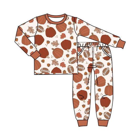 preorder BLP1539 Pumpkin Long Sleeve Pants Girls Pajamas