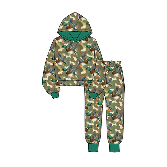 preorder BLP1543 Mallard Duck Camo Hoodie long Sleeve Pants Boys Set