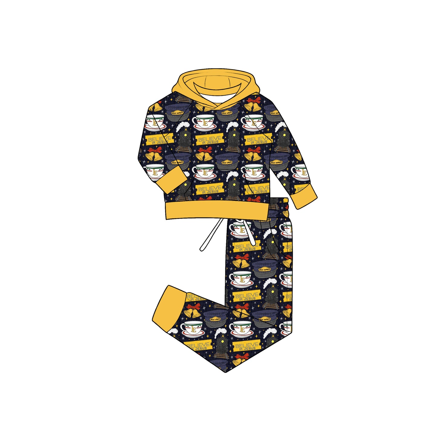 preorder BLP1552 Believe in Jesus Long Sleeve Pants Boys Pajamas