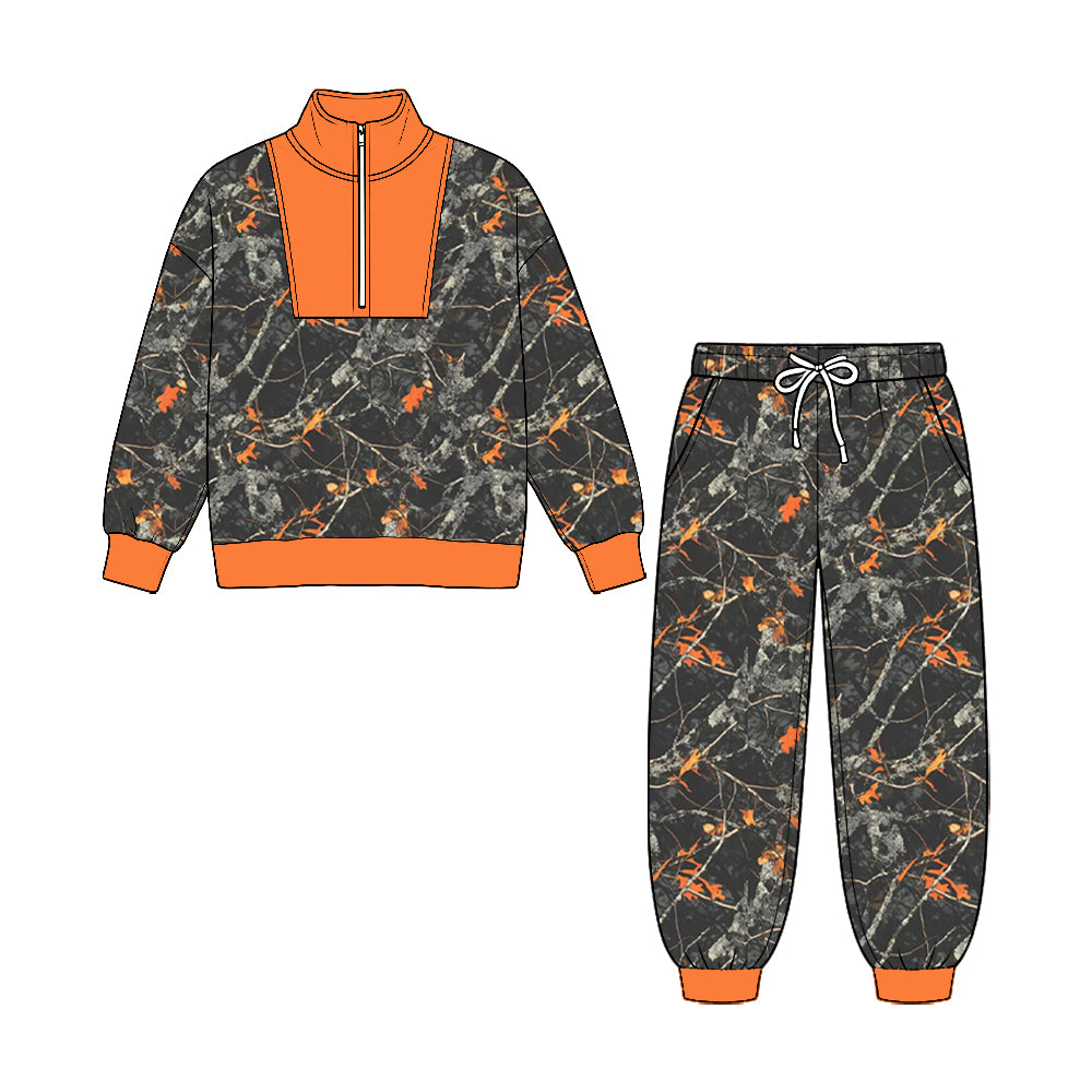 preorder BLP1591 Hunting Zipper Long Sleeve Pants Boys Set