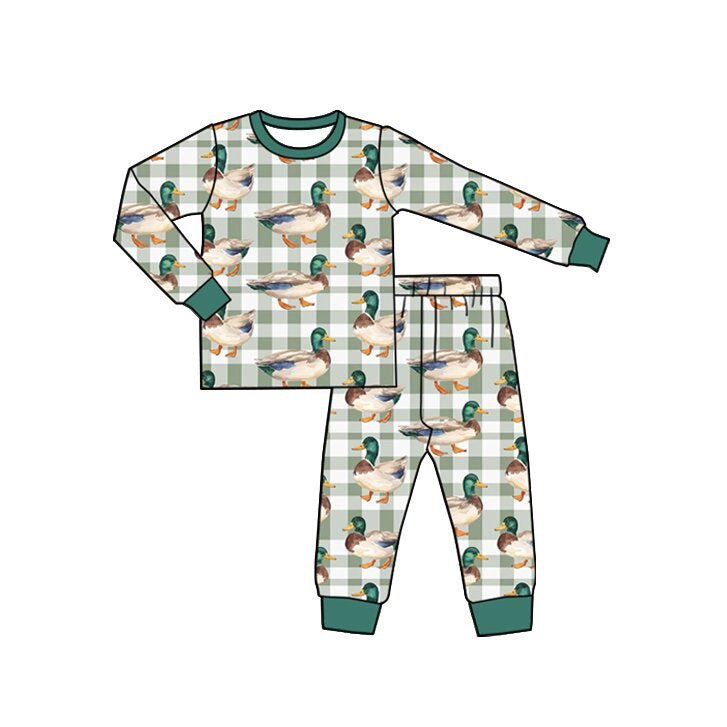 preorder BLP1592 Hunting Mallard Duck Long Sleeve Pants Boys Pajamas