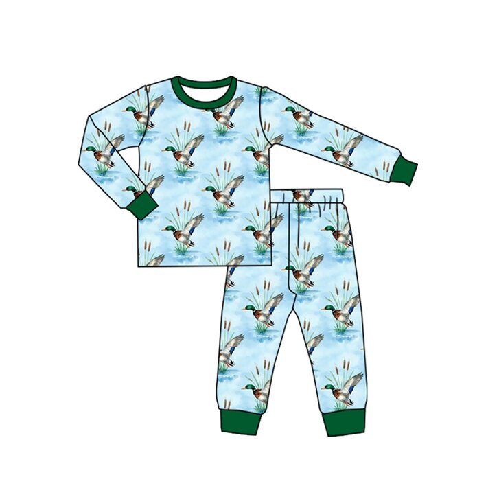 preorder BLP1593 Hunting Mallard Duck Long Sleeve Pants Boys Pajamas