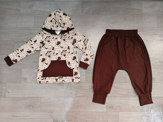 preorder Samples BLP1598 Camo Pocket Hoodie Long Sleeve Pants Boys Set