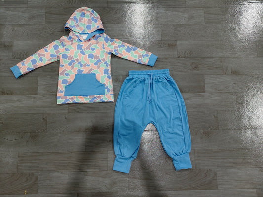 preorder Samples BLP1599 Camo Pocket Hoodie Long Sleeve Pants Boys Set