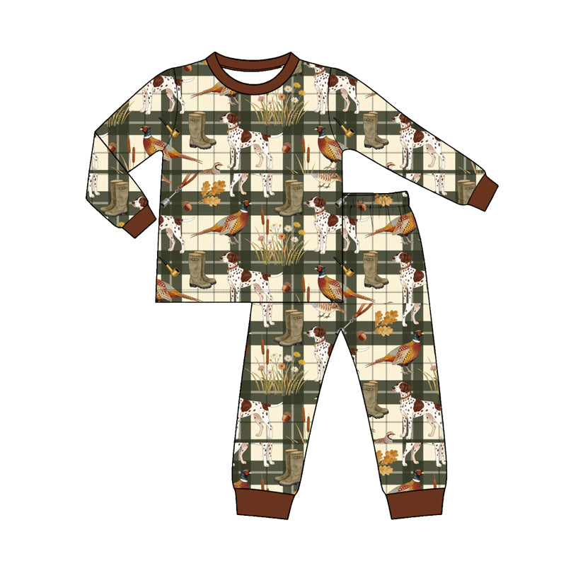 preorder BLP1606 Hunting Mallard Dog Long Sleeve Pants Boys Pajamas